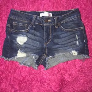 Jean distressed shorts